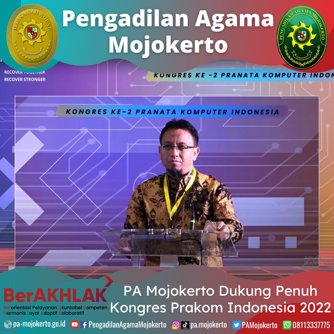 PA Mojokerto Dukung Penuh Kongres Pranata Komputer Indonesia 2022